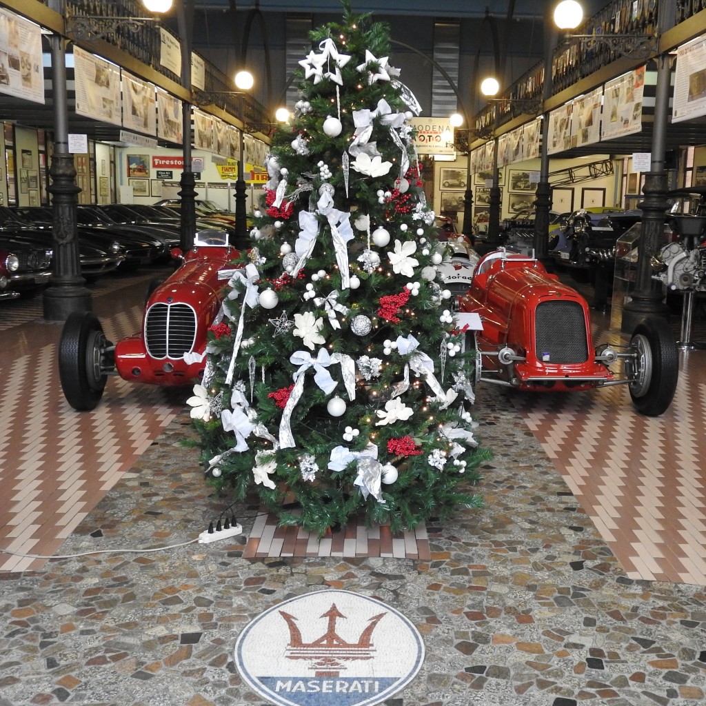 Christmas tree and Maserati racing cars